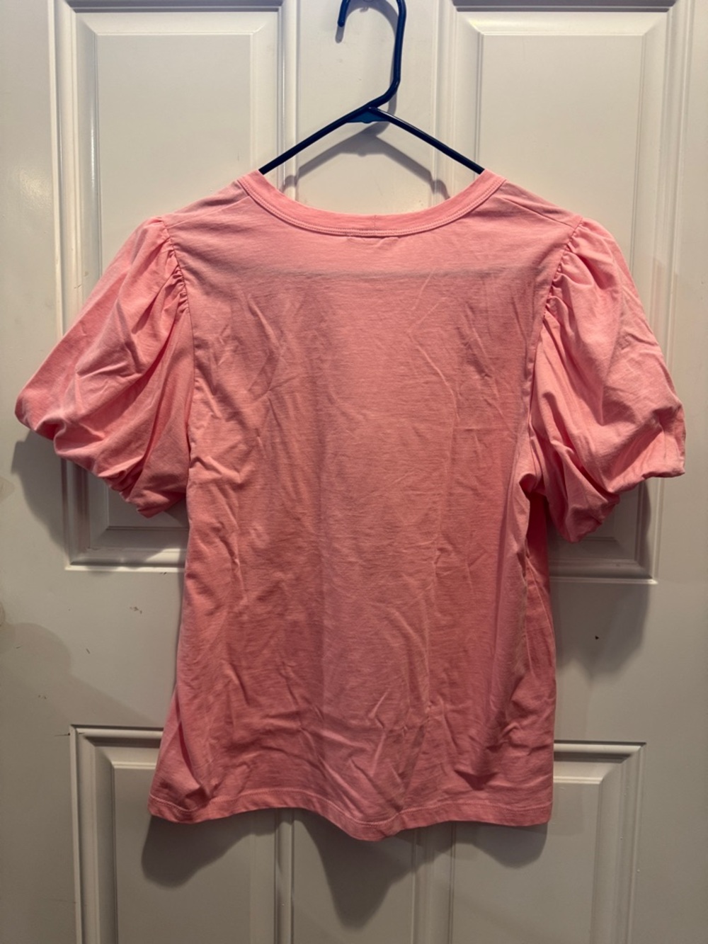 A.L.C. Kati Twisted-Sleeve Tee Puff-Sleeve Crewneck Tee Lychee Retail $135.00 - Picture 8 of 9